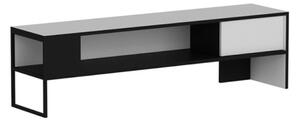 Mobile Porta TV 150x35x42 Con Anta E Vano A Giorno Concord Bianco E Nero