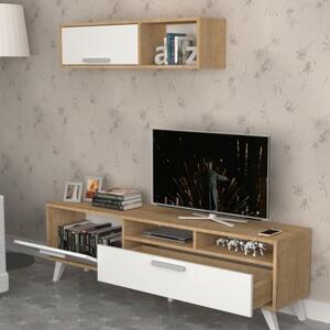 Mobile Porta TV Slim 80x35x47h Rovere E Bianco D2306TV180M109