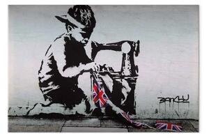 Quadro moderno Union Jack Kid (Banksy)