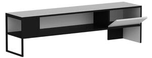 Mobile Porta TV 150x35x42 Con Anta E Vano A Giorno Concord Bianco E Nero