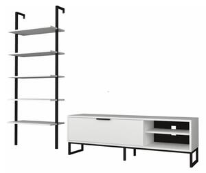 Parete attrezzata porta tv e libreria Way bianca