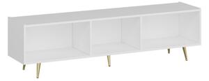 Mobile porta tv 180 cm con inserti dorati bianco serigrafato Jose