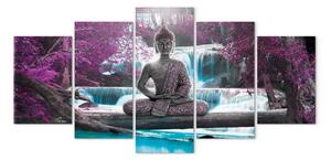 Quadro moderno Cascata e Buddha