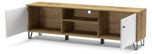 Mobile Porta TV 183 Cm Bianco E Rovere Effetto Legno Bollo