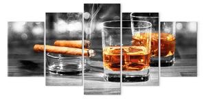 Quadro moderno Sigari e whisky