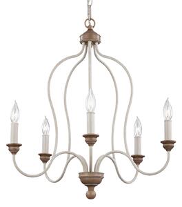 FEISS Lampadario Hartsville 5 luci color sabbia