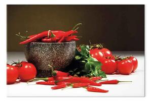 Quadro moderno In cucina: peperoncini e pomodori