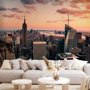 Carta da parati Architettura urbana - grattacieli di New York City al tramonto