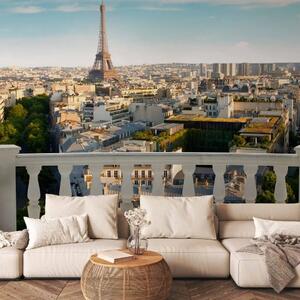 Carta da parati Parigi a mezzogiorno - panorama della città con Torre Eiffel su cielo