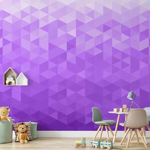 Carta da parati Pixel Viola - Sfondo geometrico a triangoli con sfumatura