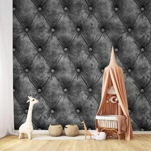 Carta da parati Rombi grigi - quilting con bottoni