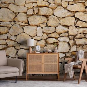 Carta da parati moderna Stile Provenzale - Sfondo a motivo di muratura in stile rustico