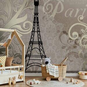 Carta da parati moderna Vintage Paris oro - Torre Eiffel come simbolo di Parigi
