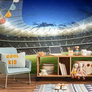 Carta da parati Stadio nazionale - moderno campo da calcio illuminato con tribune