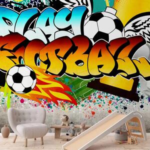 Carta da parati Graffiti colorati sportivi - espressione artistica per adolescenti
