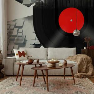 Carta da parati Astrazione musicale - vinile con New York per adolescenti