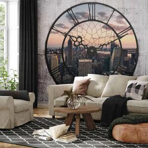 Carta da parati moderna New York chiuso nell'orologio - vista dalla finestra dell'architettura