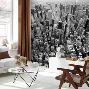 Carta da parati New York in bianco e nero - architettura con grattacieli