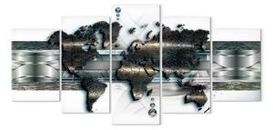 Quadro Mappa di un mondo metallico