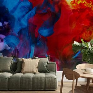 Carta da parati moderna Fiamme colorate - astratto con fumo multicolore