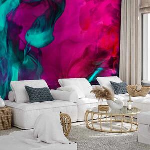 Carta da parati Esplosione di colori - astratto con fiamme colorate intersecanti