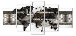 Quadro Mappa del mondo metallico II