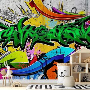 Carta da parati moderna Graffiti urbani su muro di cemento grigio