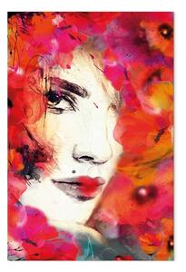 Quadro moderno Donna tra i papaveri