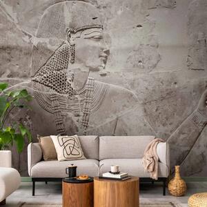 Carta da parati moderna Faraone di pietra - grande scultura beige africana
