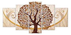 Quadro moderno Albero Dorato dell'Amore