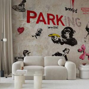 Carta da parati moderna Collage graffiti Banksy