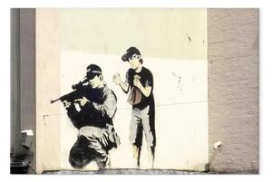 Quadro moderno Cecchino e bambino Banksy