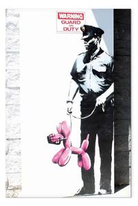 Quadro moderno Cane con palloncino rosa da guardia della polizia Banksy