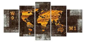 Quadro moderno Tesori Nascosti - Mappa del Mondo