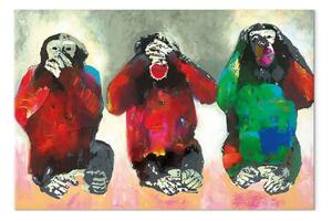 Quadro contemporaneo Tre scimmie sagge