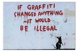 Quadro su tela Se i graffiti cambiassero qualcosa Banksy