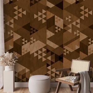 Carta da parati design Patchwork marrone