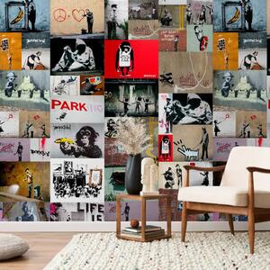 Carta da parati design Banksy - collage