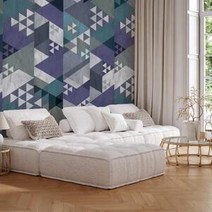 Carta da parati design Patchwork blu
