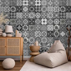 Carta da parati design Arabesque - Bianco e nero
