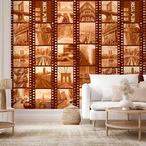 Carta da parati design New York - Collage (sepia)