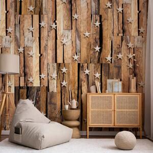 Carta da parati design Costellazione di legno