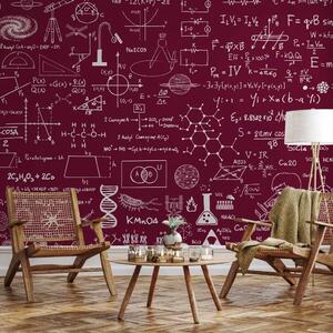 Carta da parati Scienza in una pillola - tema grafico con disegni scientifici e scritte
