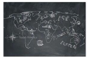 Quadro su tela Mappa del mondo: Imparare a viaggiare