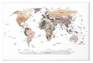 Quadro su tela Mappa del mondo: Dove andiamo oggi?
