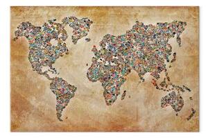 Quadro su tela Cartoline dal mondo