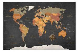 Quadro su tela Mappa del mondo: Segreti della Terra