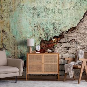 Carta da parati moderna Discordia di pietra - sfondo colorato a texture di mattoni e cemento