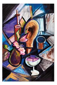 Quadro contemporaneo Club Jazz - astrazione geometrica colorata con drink