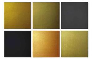 Quadro moderno Disposizione quadrata (6-pezzo) - sei figure geometriche in oro